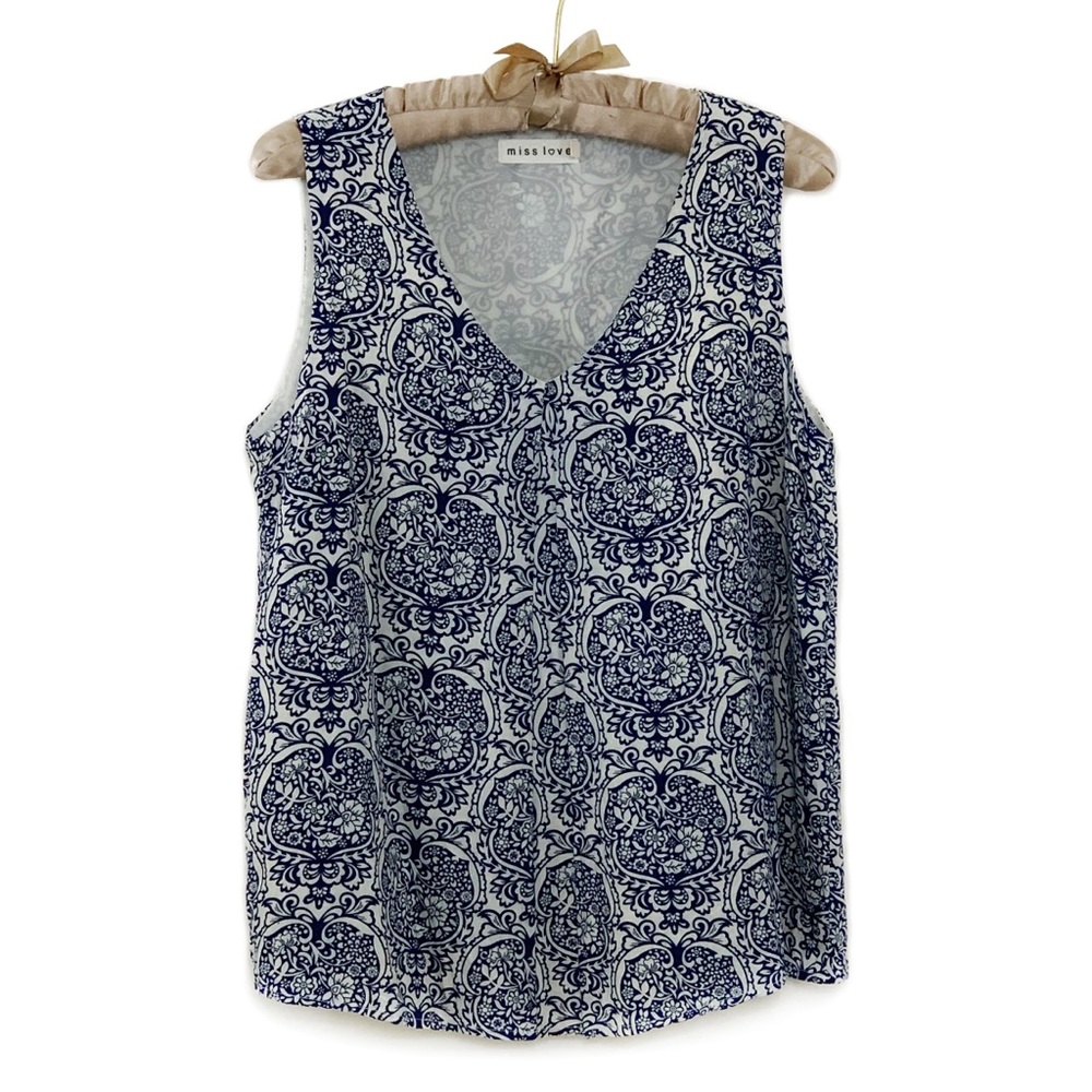 (NWOT) MISS LOVE | Patterned Sleeveless Blouse